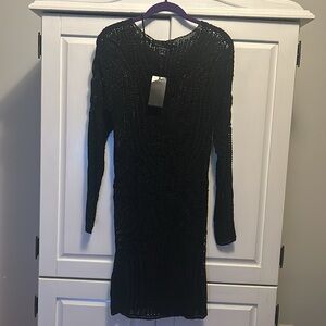 NWT Ralph Lauren Black Label 2 PC Crochet Dress with Black Slip SZ SMALL